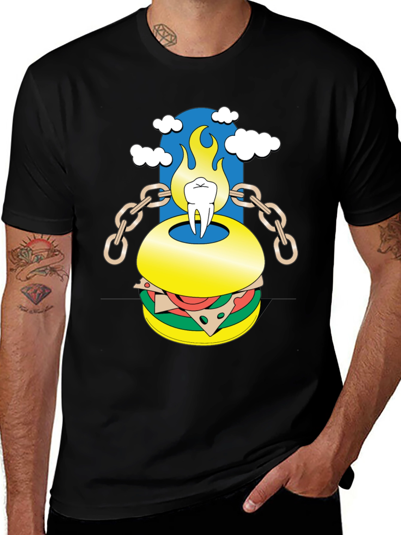 Tooth Burger Graphic Tee - Unique Design
