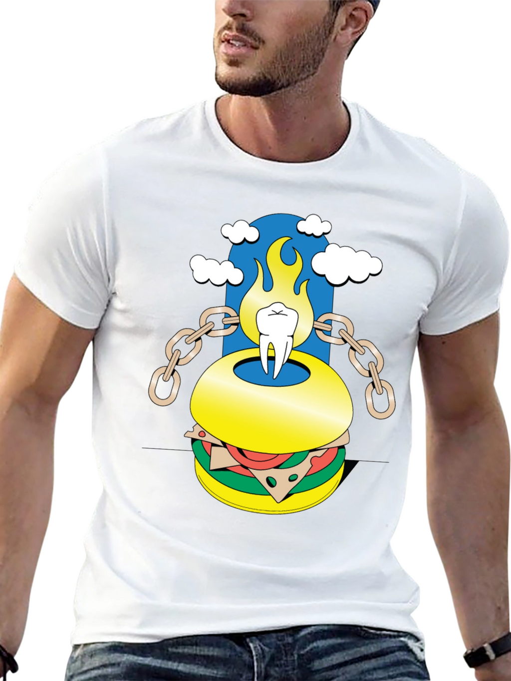 Tooth Burger Graphic Tee - Unique Design
