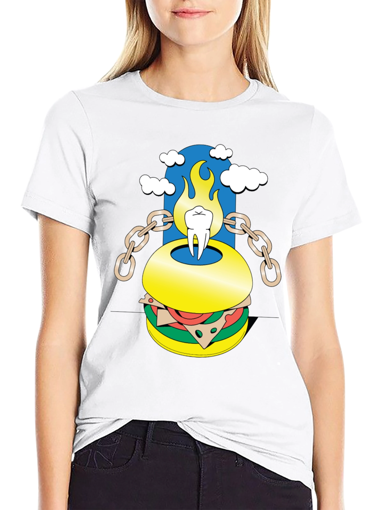 Tooth Burger Graphic Tee - Unique Design