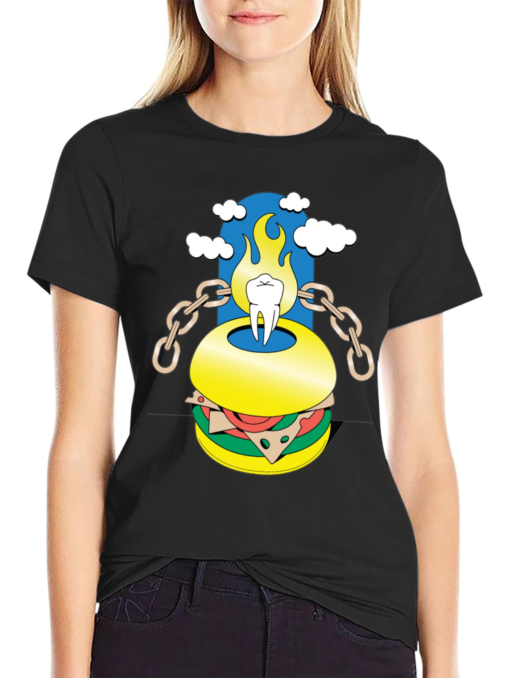 Tooth Burger Graphic Tee - Unique Design