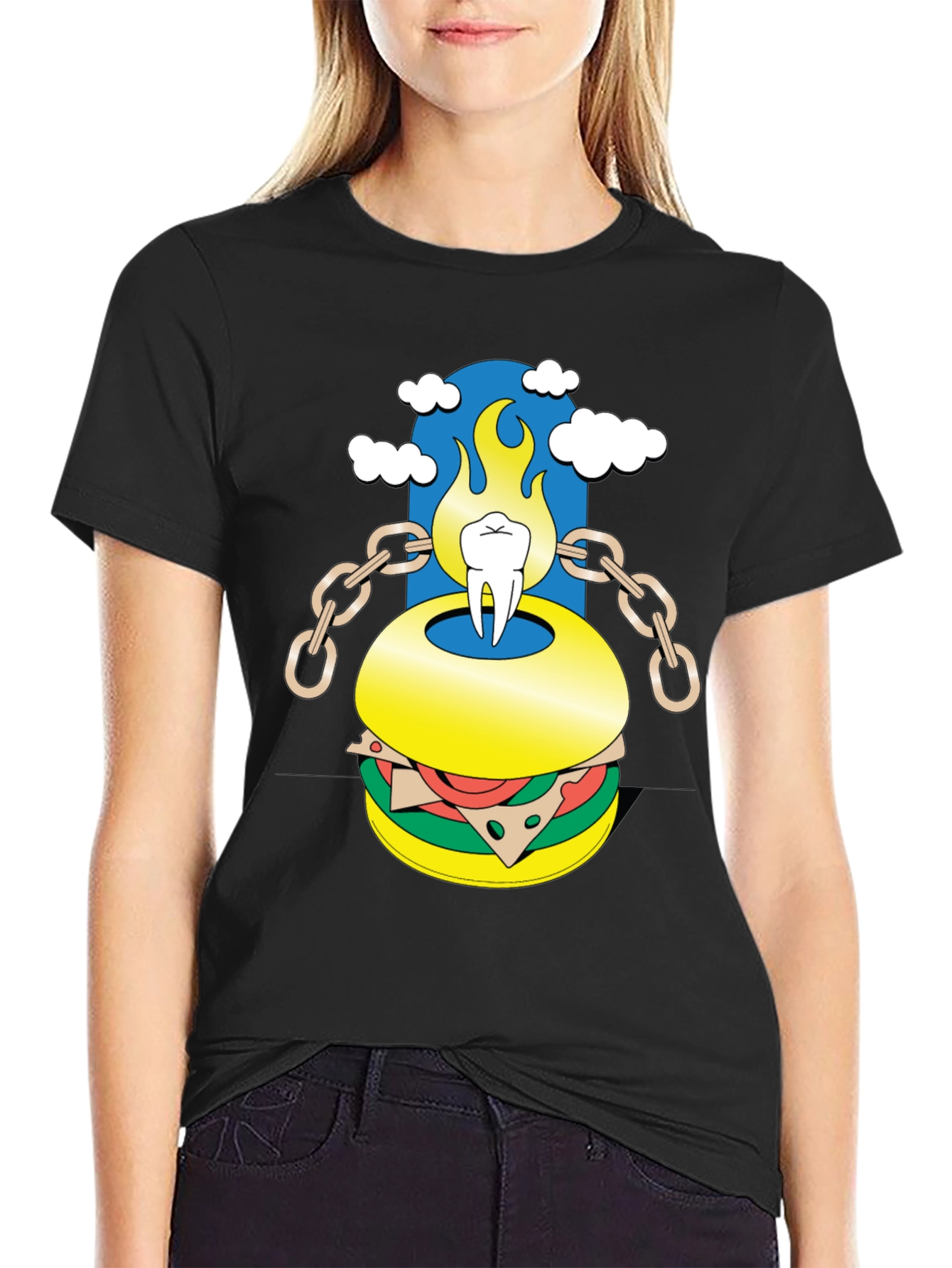 Tooth Burger Graphic Tee - Unique Design