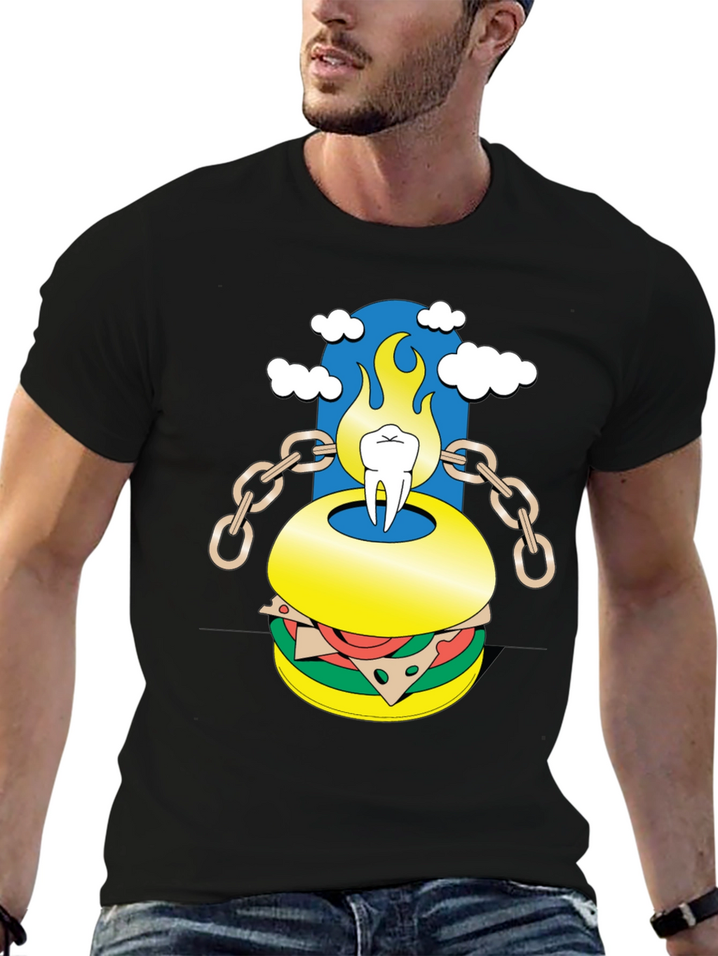 Tooth Burger Graphic Tee - Unique Design