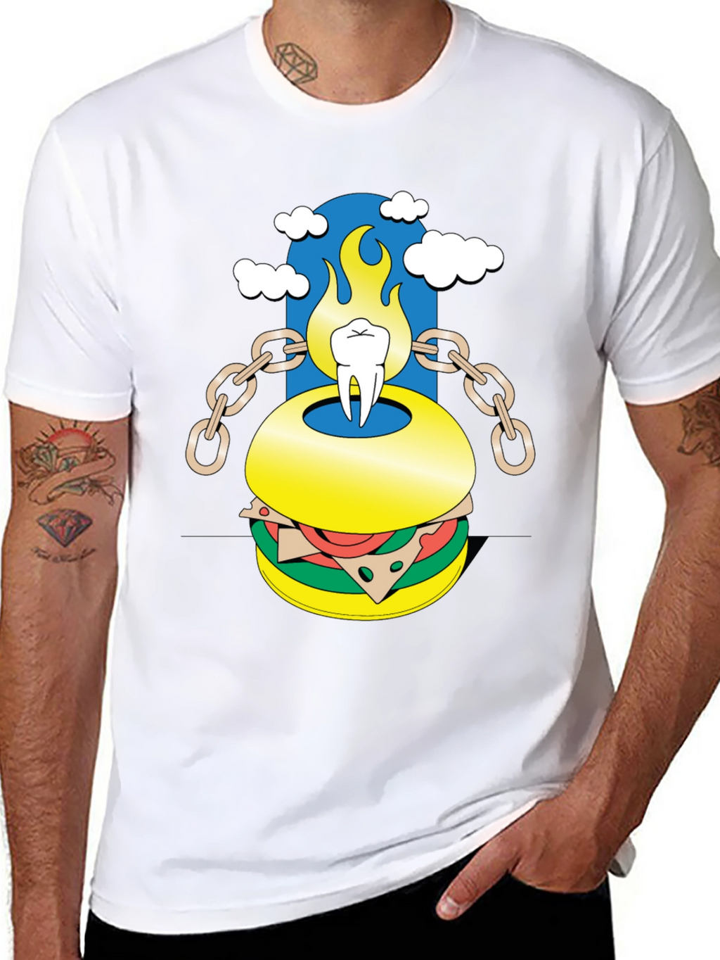 Tooth Burger Graphic Tee - Unique Design