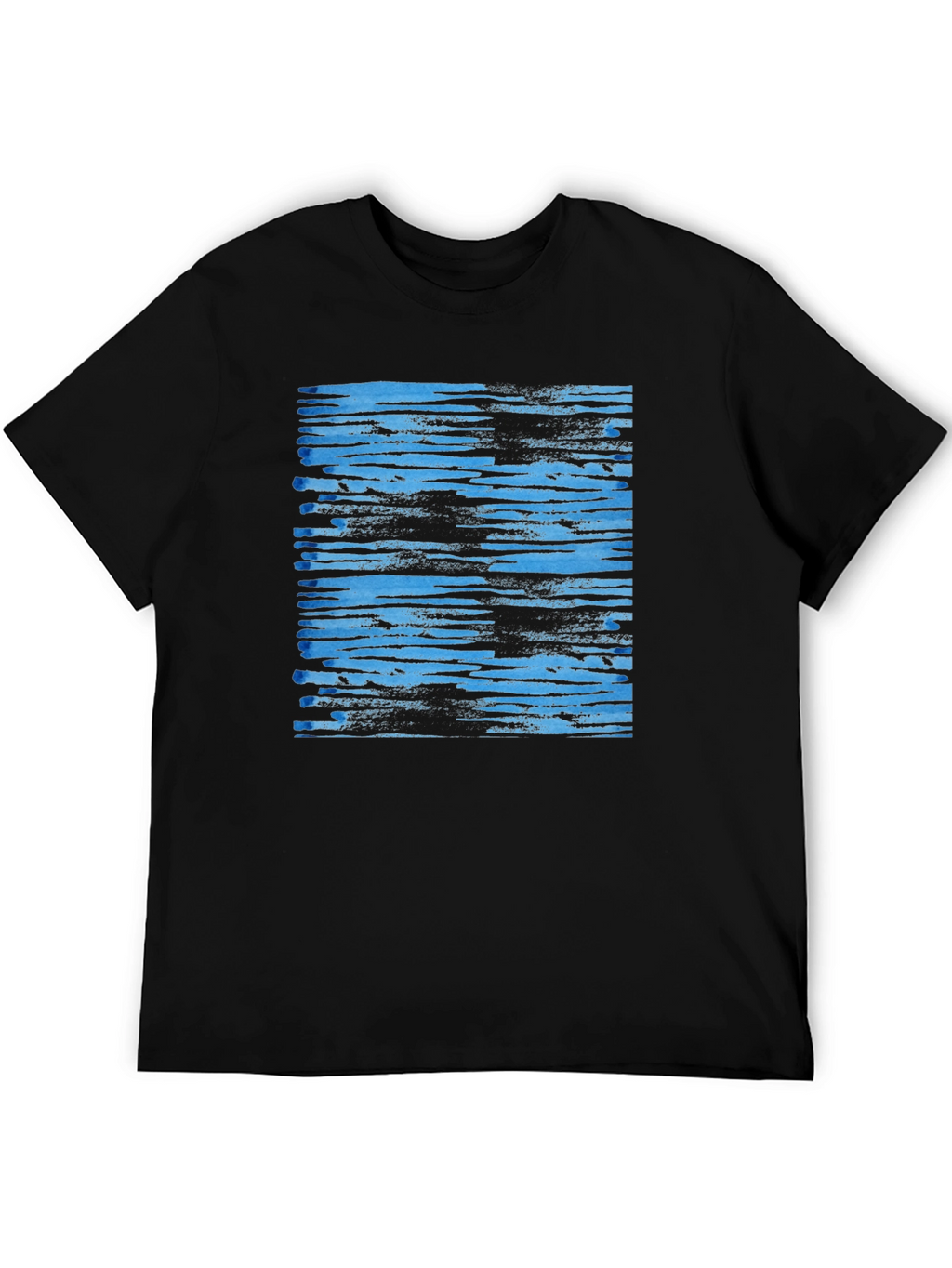 Abstract Blue Stripe Graphic Tee