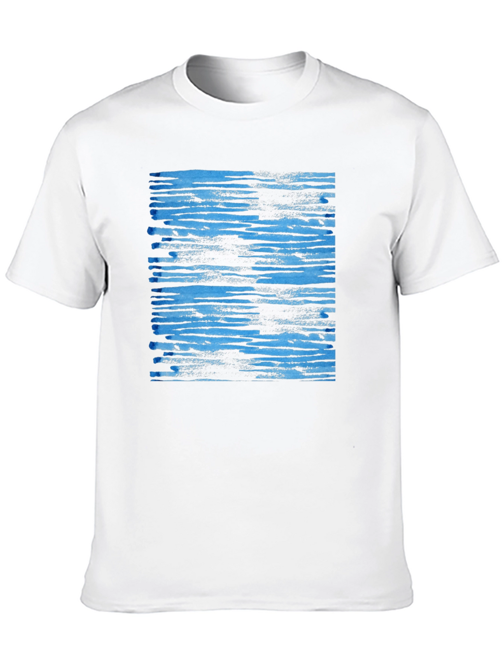 Abstract Blue Stripe Graphic Tee