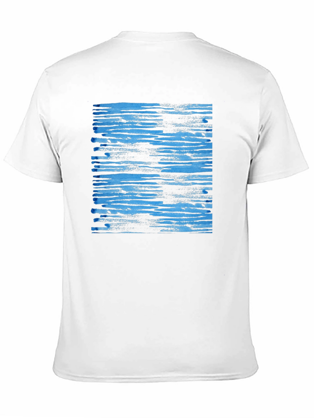Abstract Blue Stripe Graphic Tee