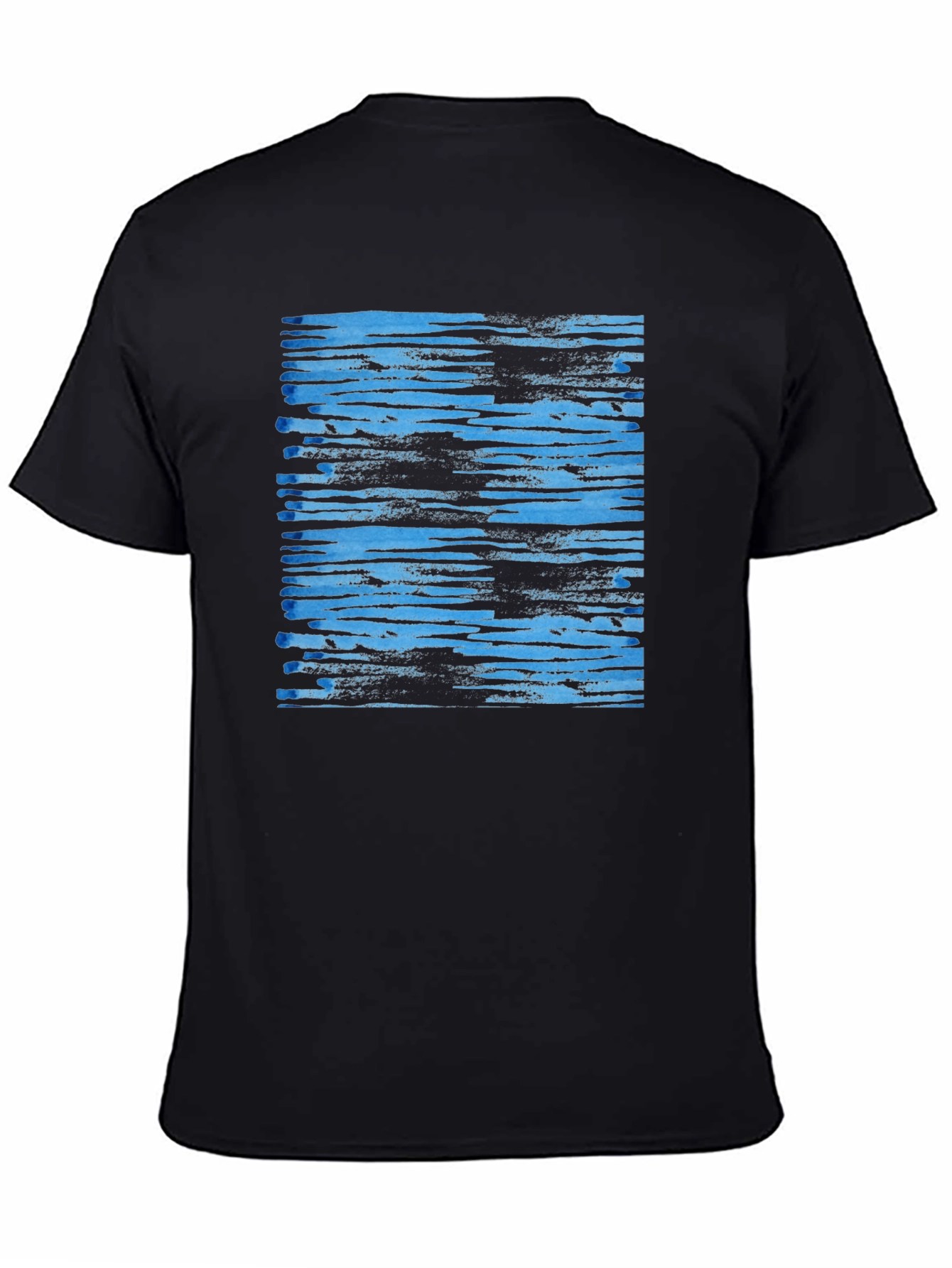 Abstract Blue Stripe Graphic Tee