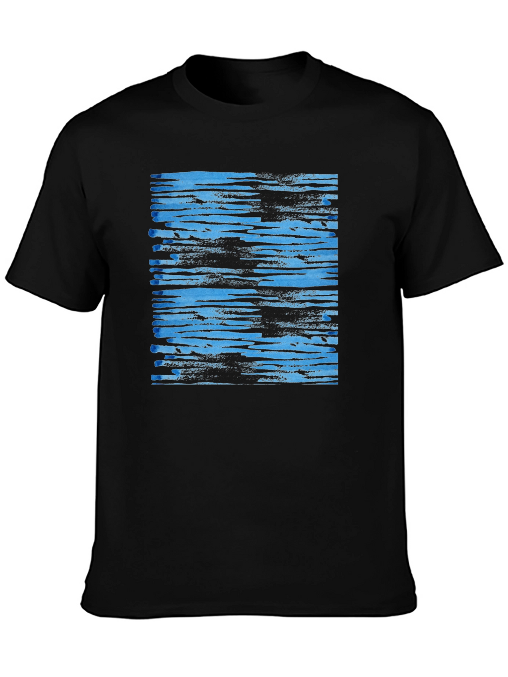 Abstract Blue Stripe Graphic Tee