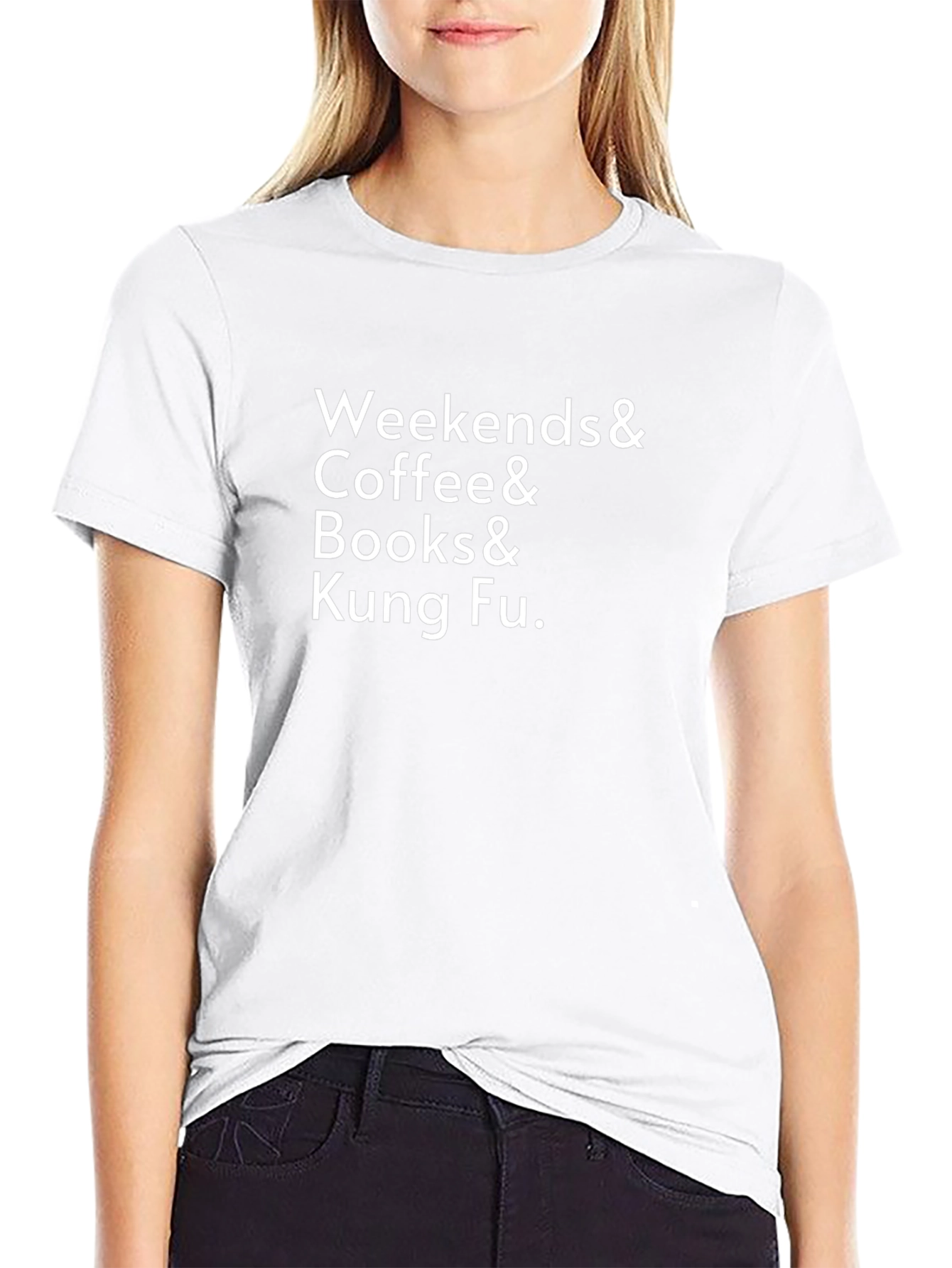 Weekends Coffee Books Kung Fu Black Graphic Tee