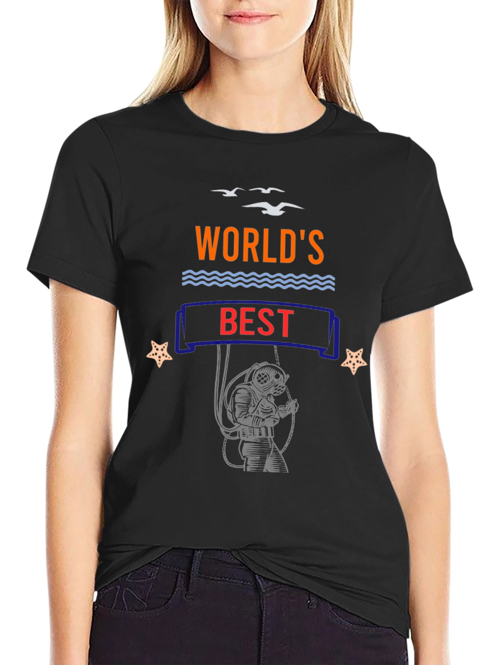 Worlds Best Diver Black T-Shirt