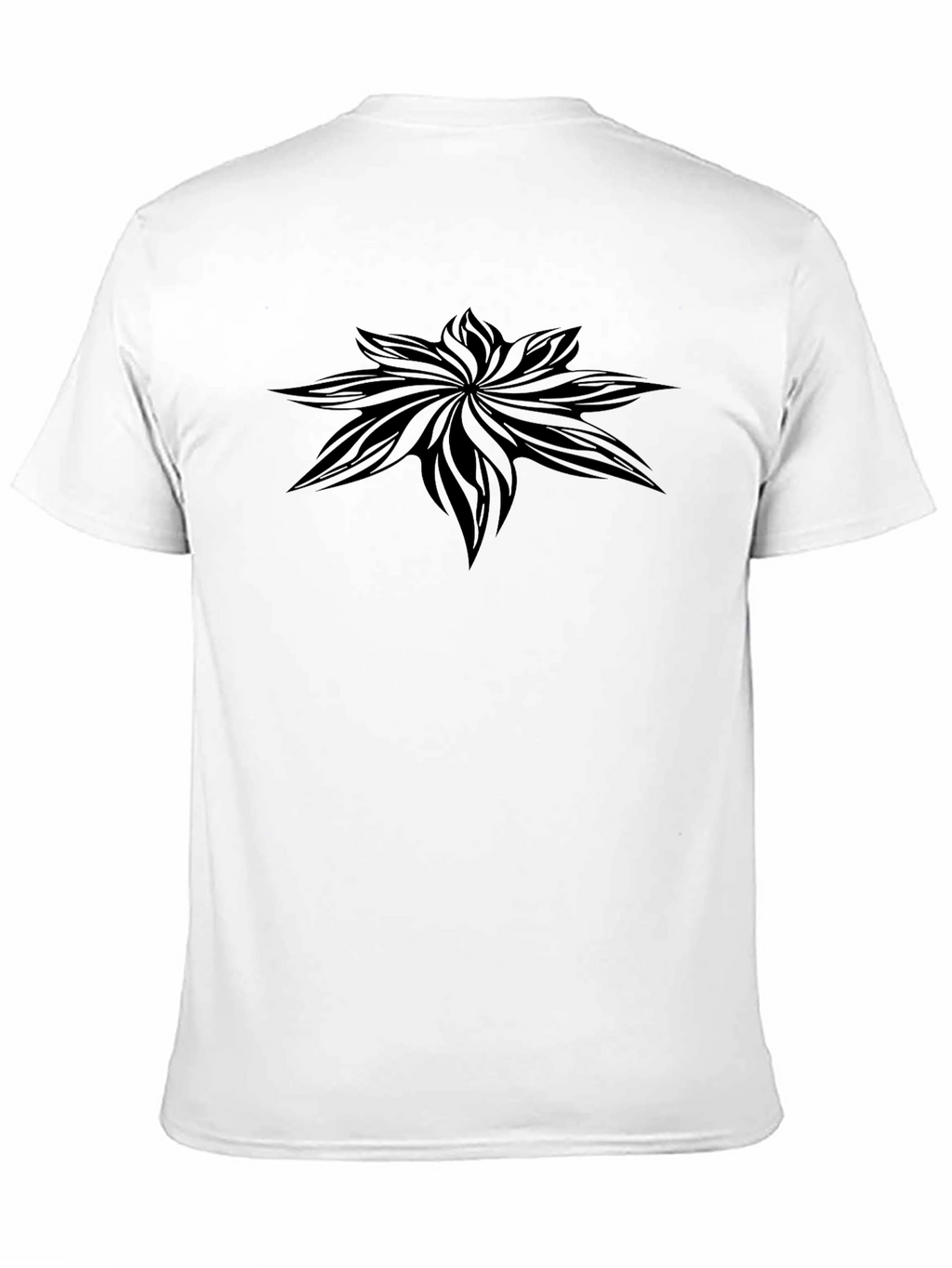 Mens Black Graphic Tee - Floral