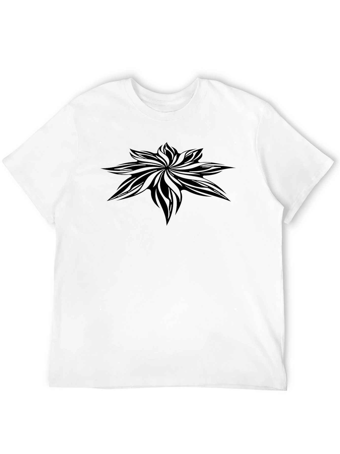 Mens Black Graphic Tee - Floral