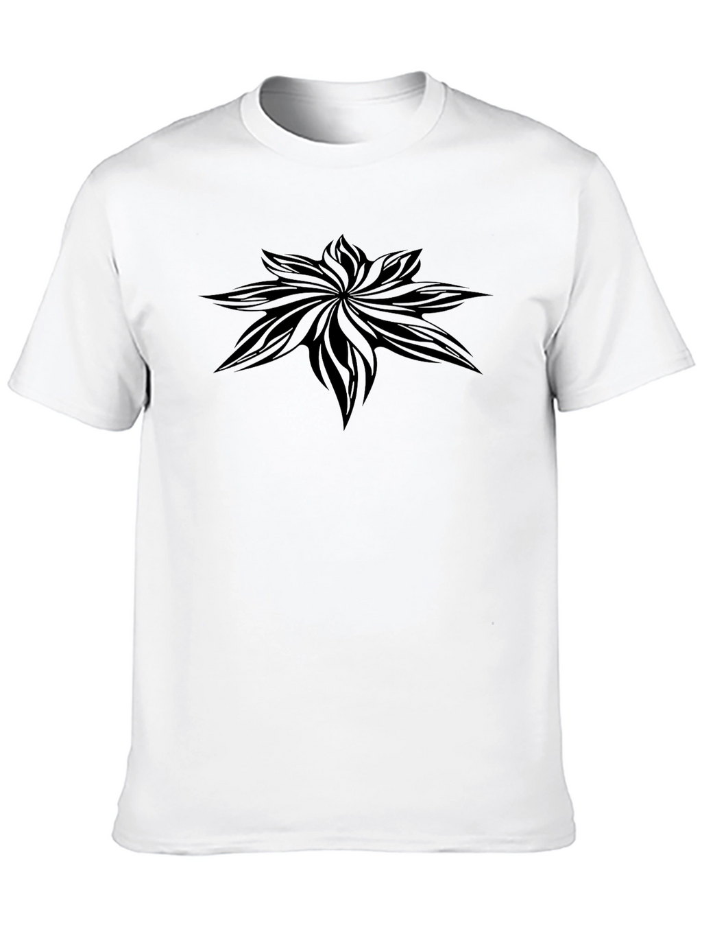 Mens Black Graphic Tee - Floral
