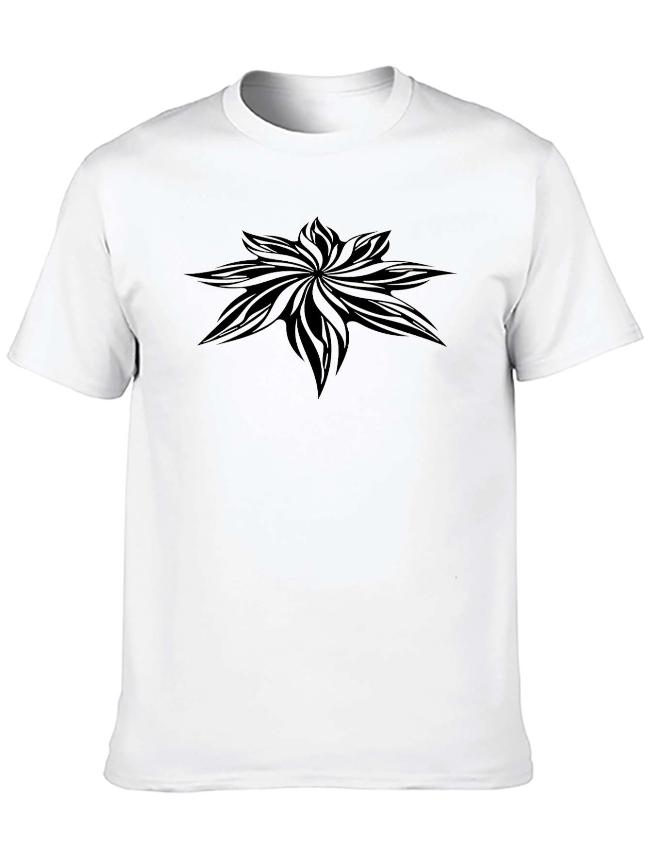 Mens Black Graphic Tee - Floral