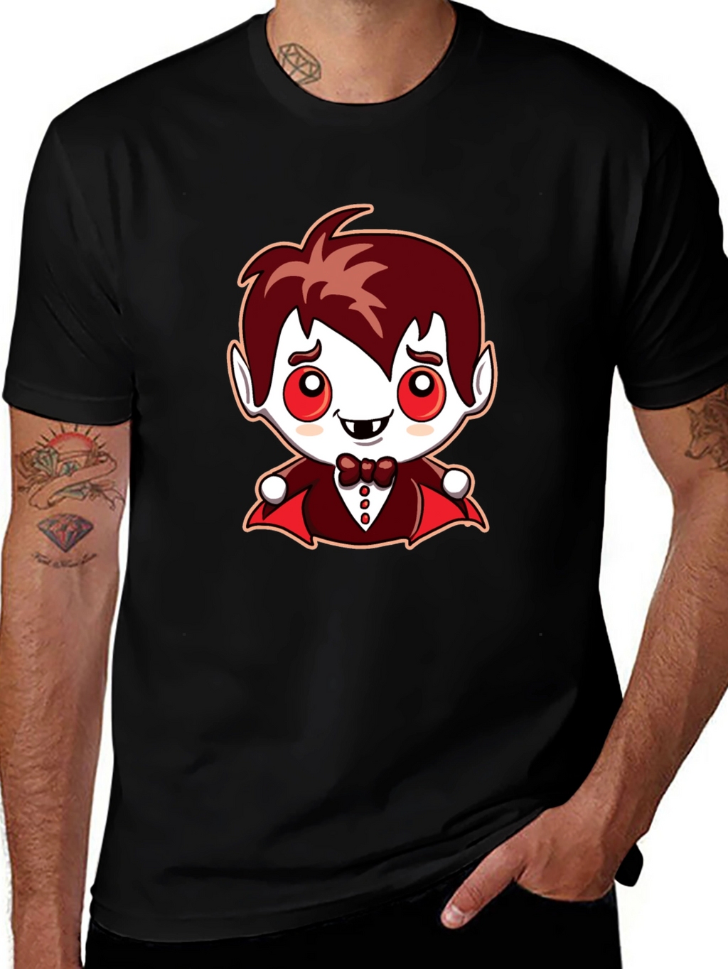 Cute Cartoon Vampire Graphic Tee