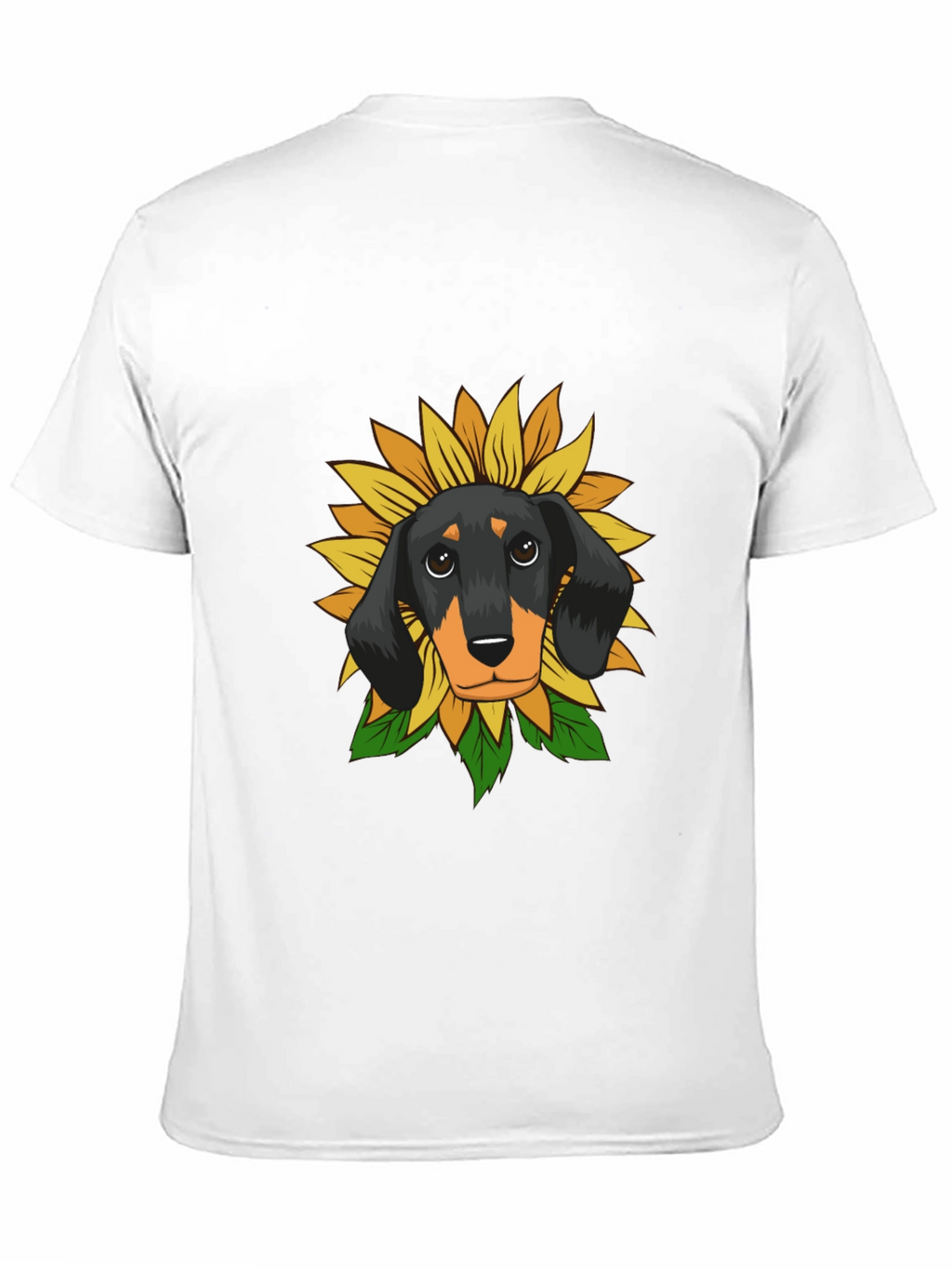 Dachshund Sunflower Graphic Tee - Black Cotton Comfort