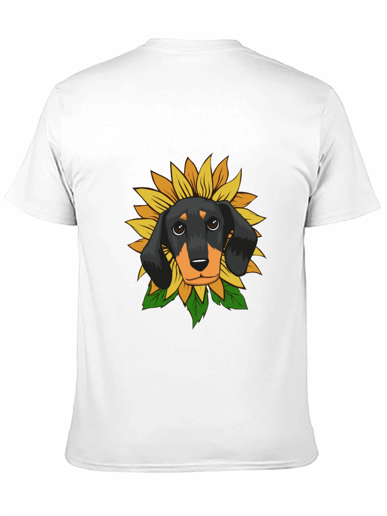 Dachshund Sunflower Graphic Tee - Black Cotton Comfort