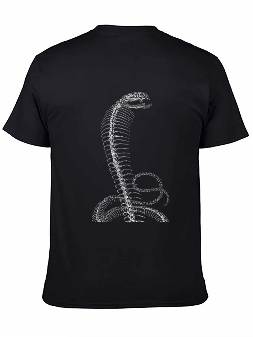 Snake Skeleton Print Black T-Shirt