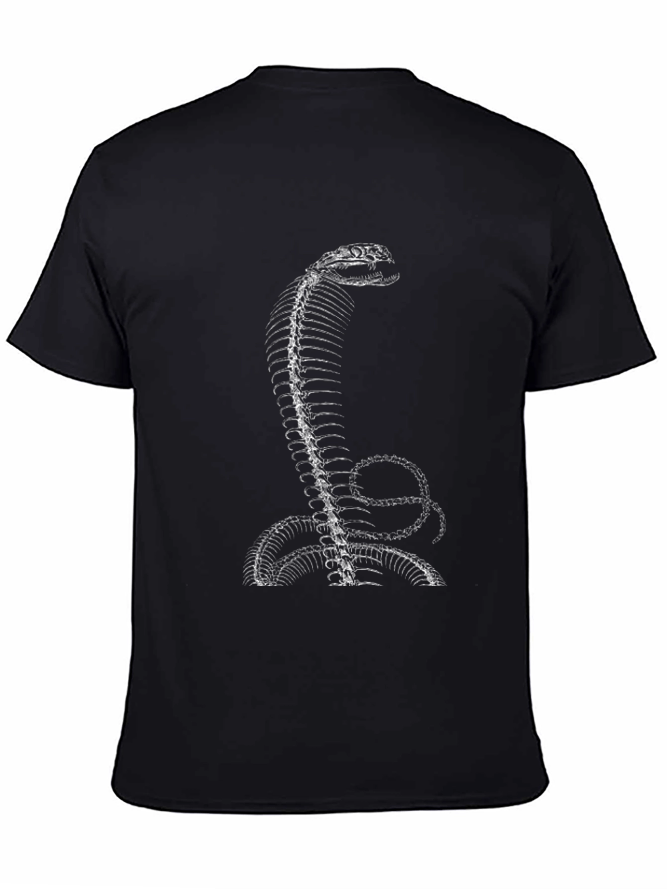 Snake Skeleton Print Black T-Shirt