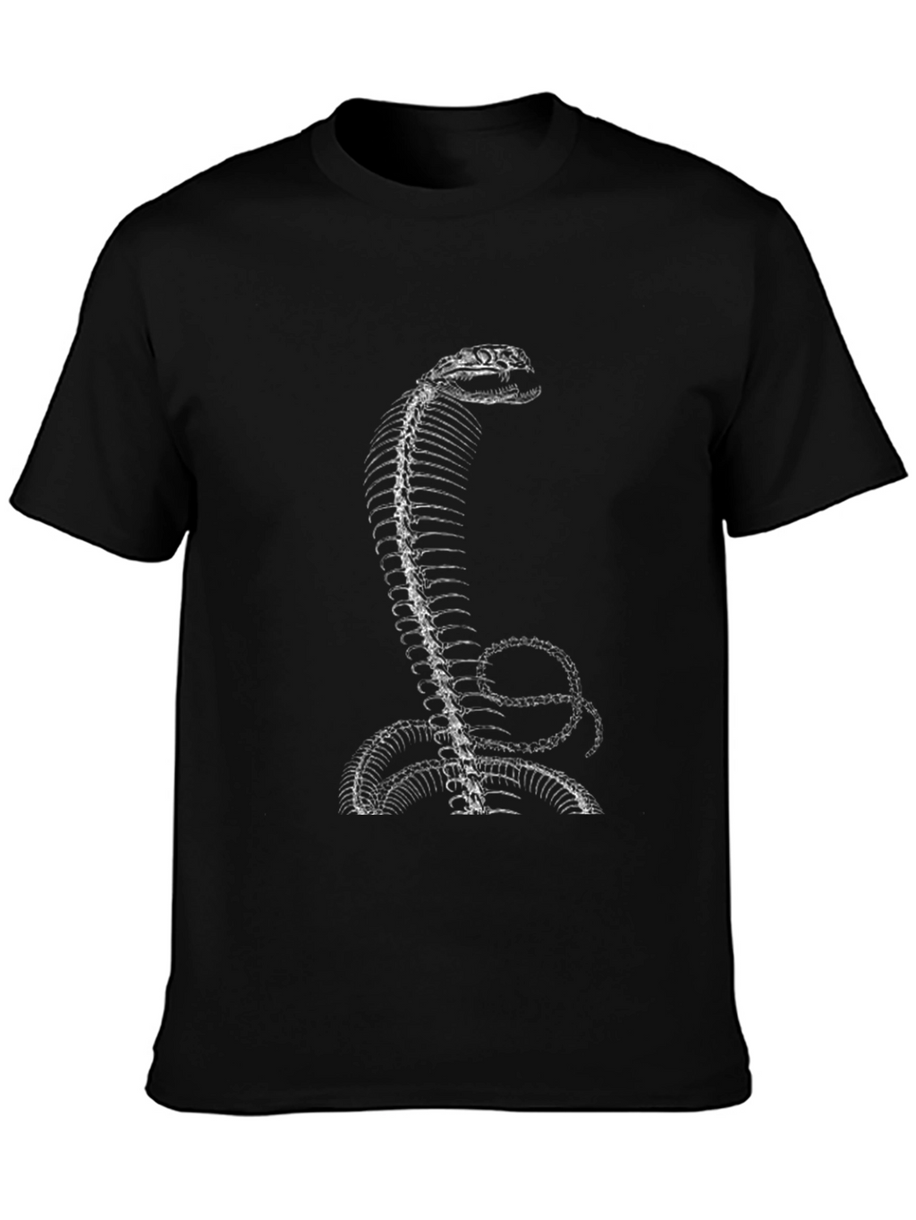 Snake Skeleton Print Black T-Shirt