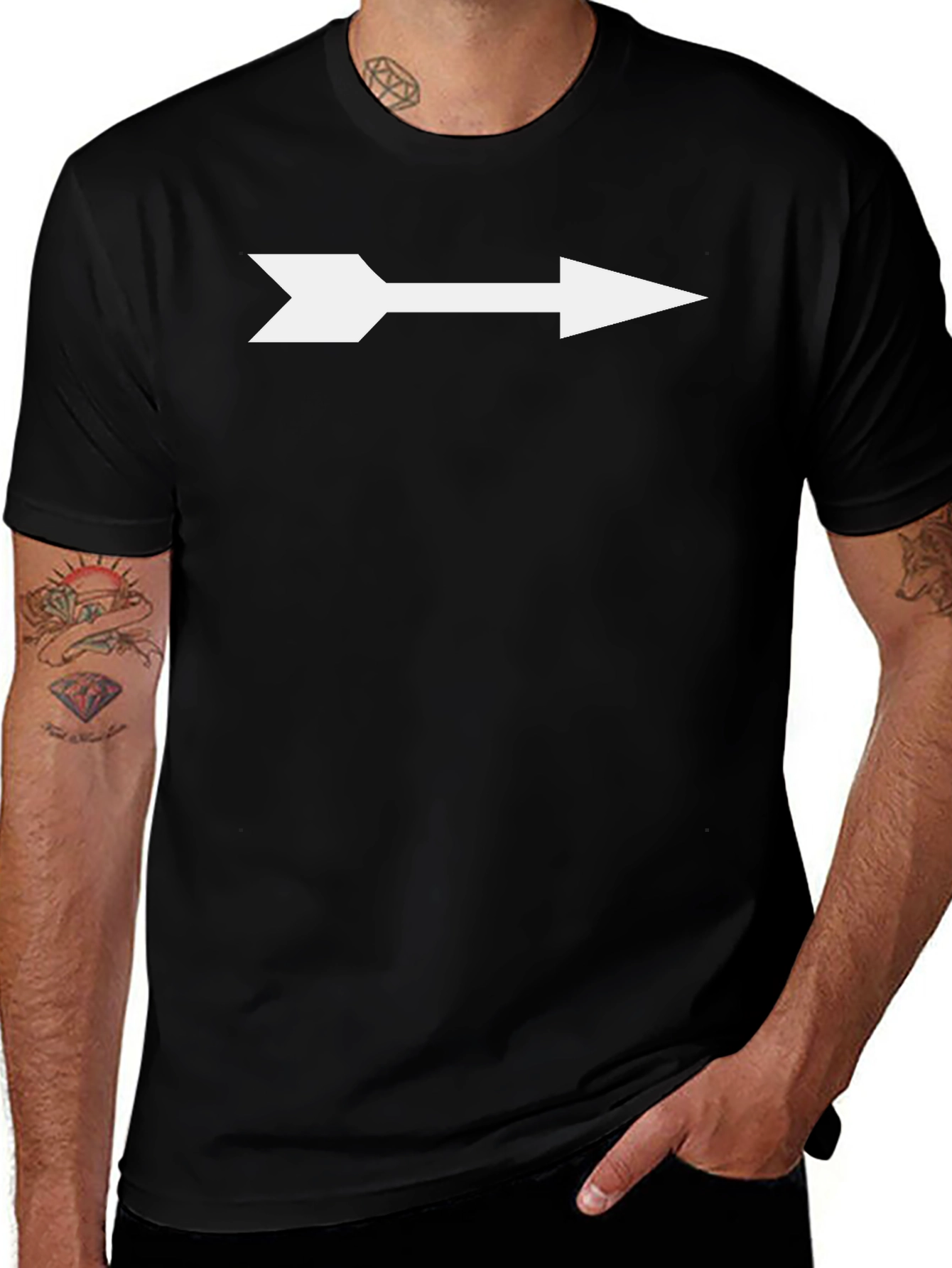 Mens Black Arrow T-Shirt - Point the Way!