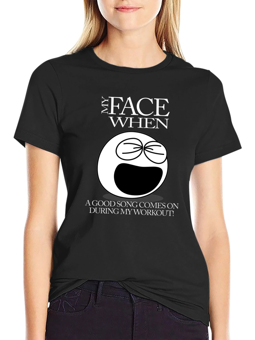 Funny Workout Song Black T-Shirt