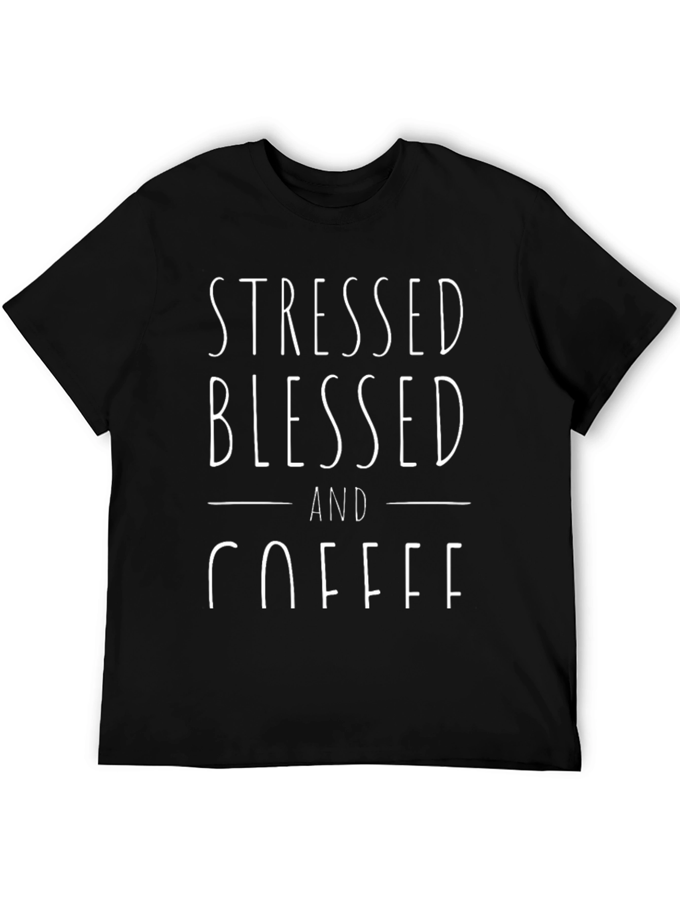Stressed Blessed Coffee Graphic T-Shirt