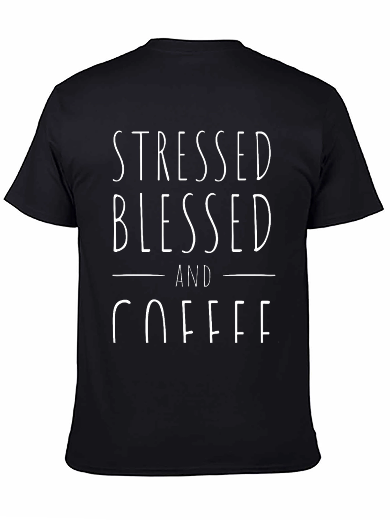Stressed Blessed Coffee Graphic T-Shirt