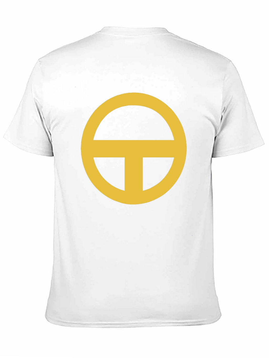 Minimalist Gold Circle-T Graphic Black T-Shirt