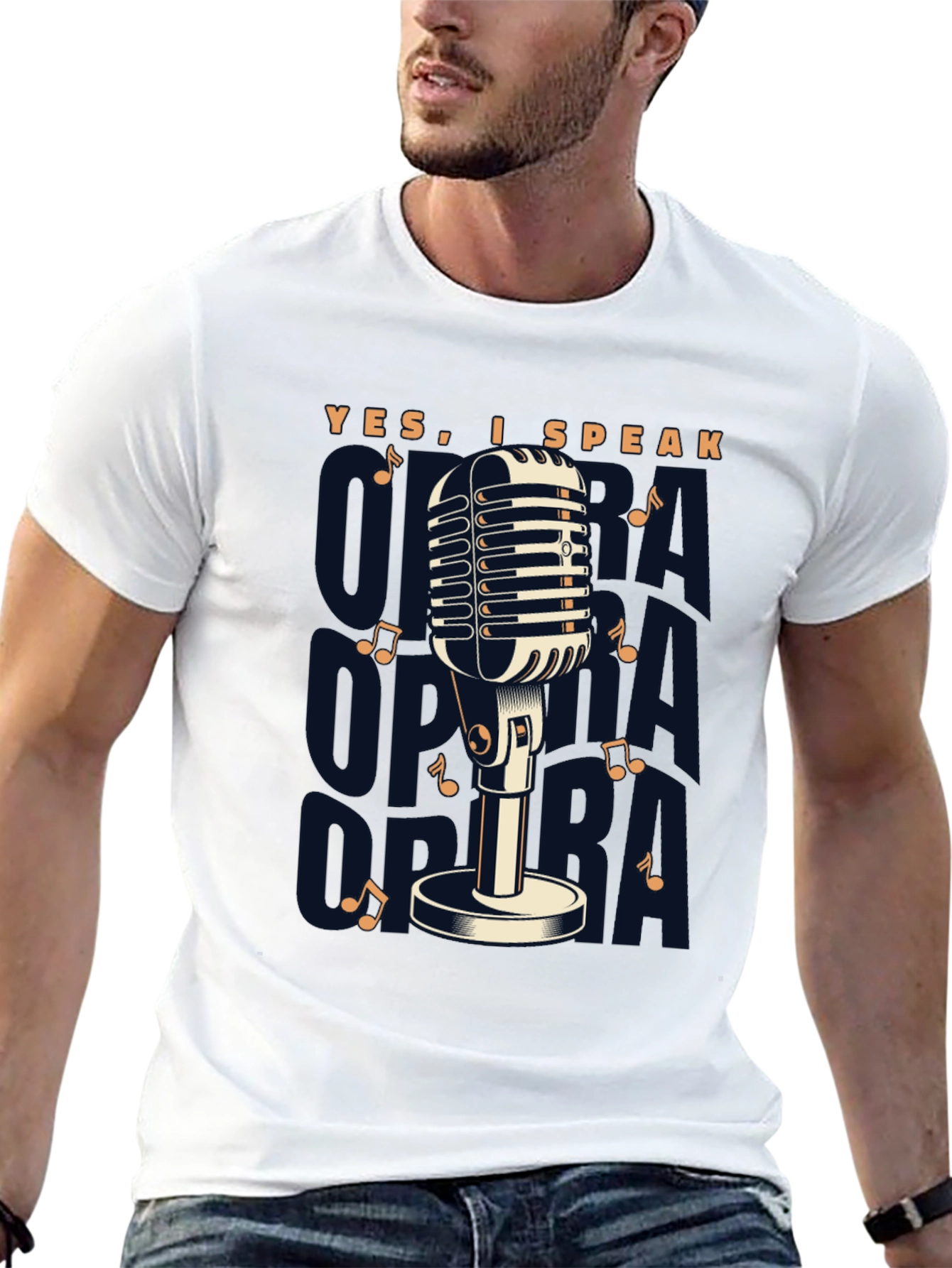 Retro Microphone T-Shirt - Yes I Speak Opera!