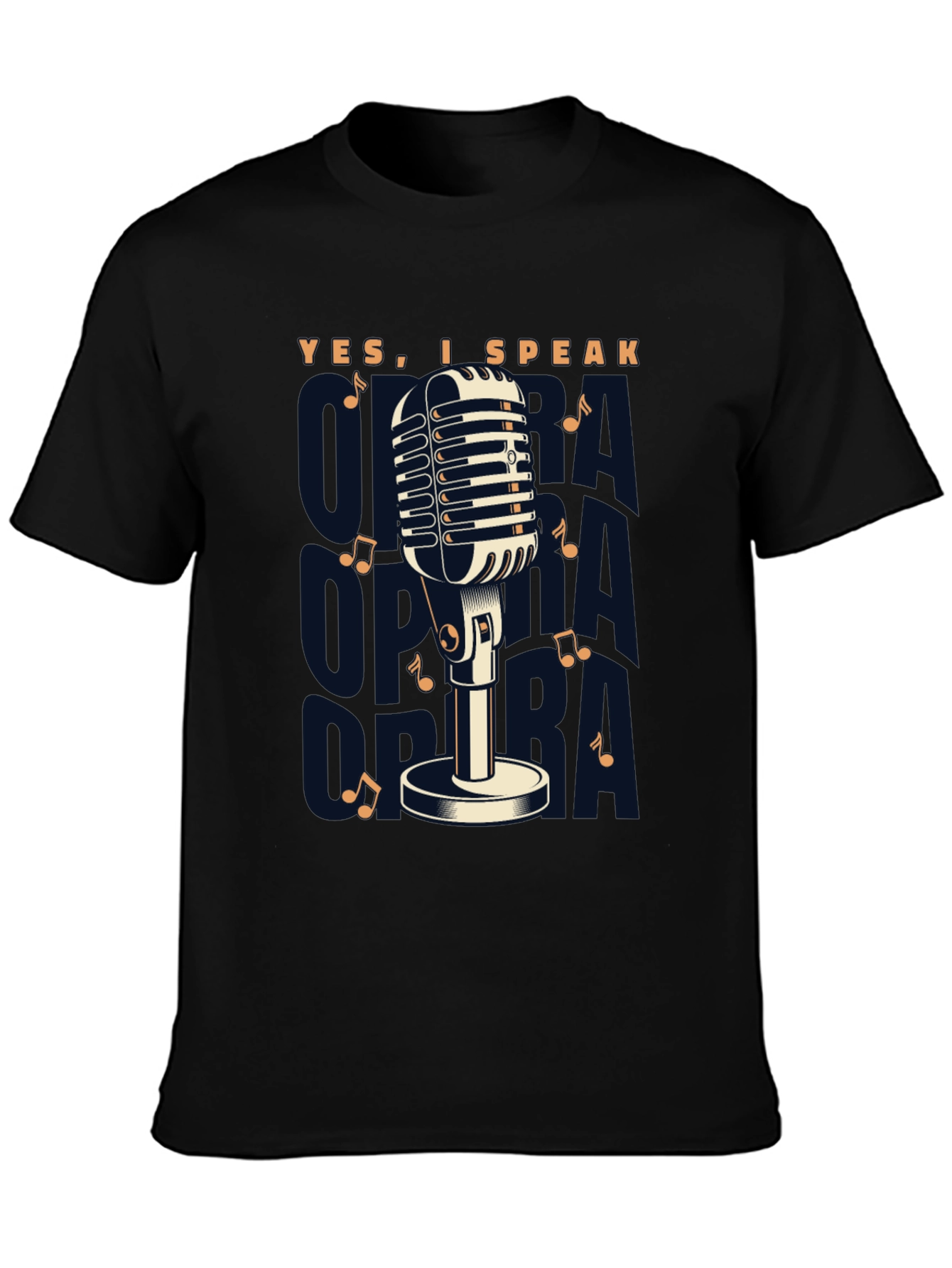 Retro Microphone T-Shirt - Yes I Speak Opera!