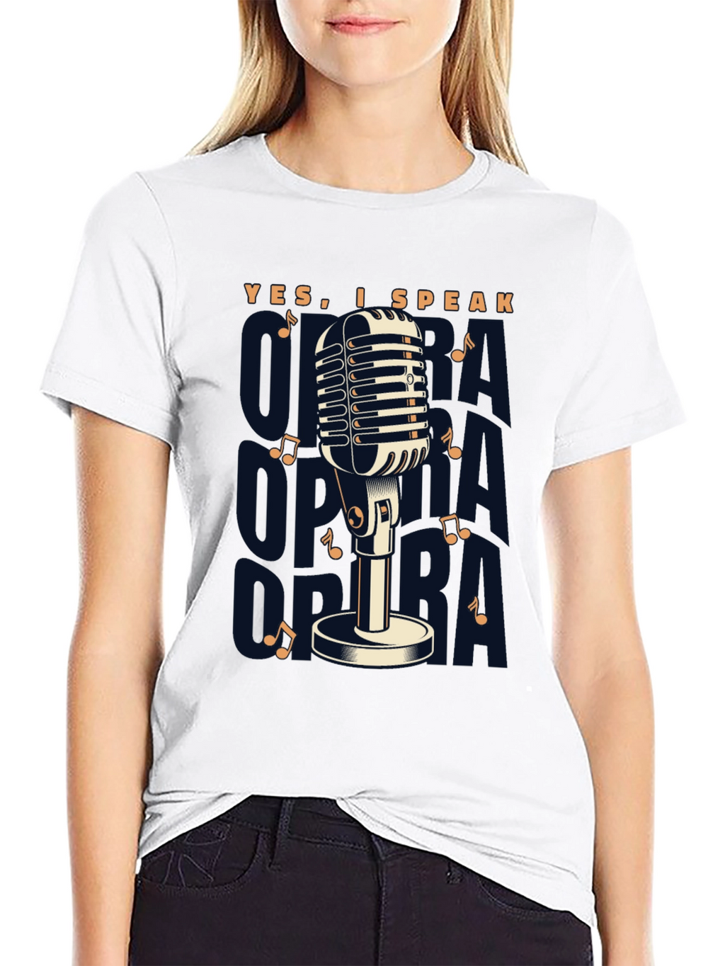 Retro Microphone T-Shirt - Yes I Speak Opera!
