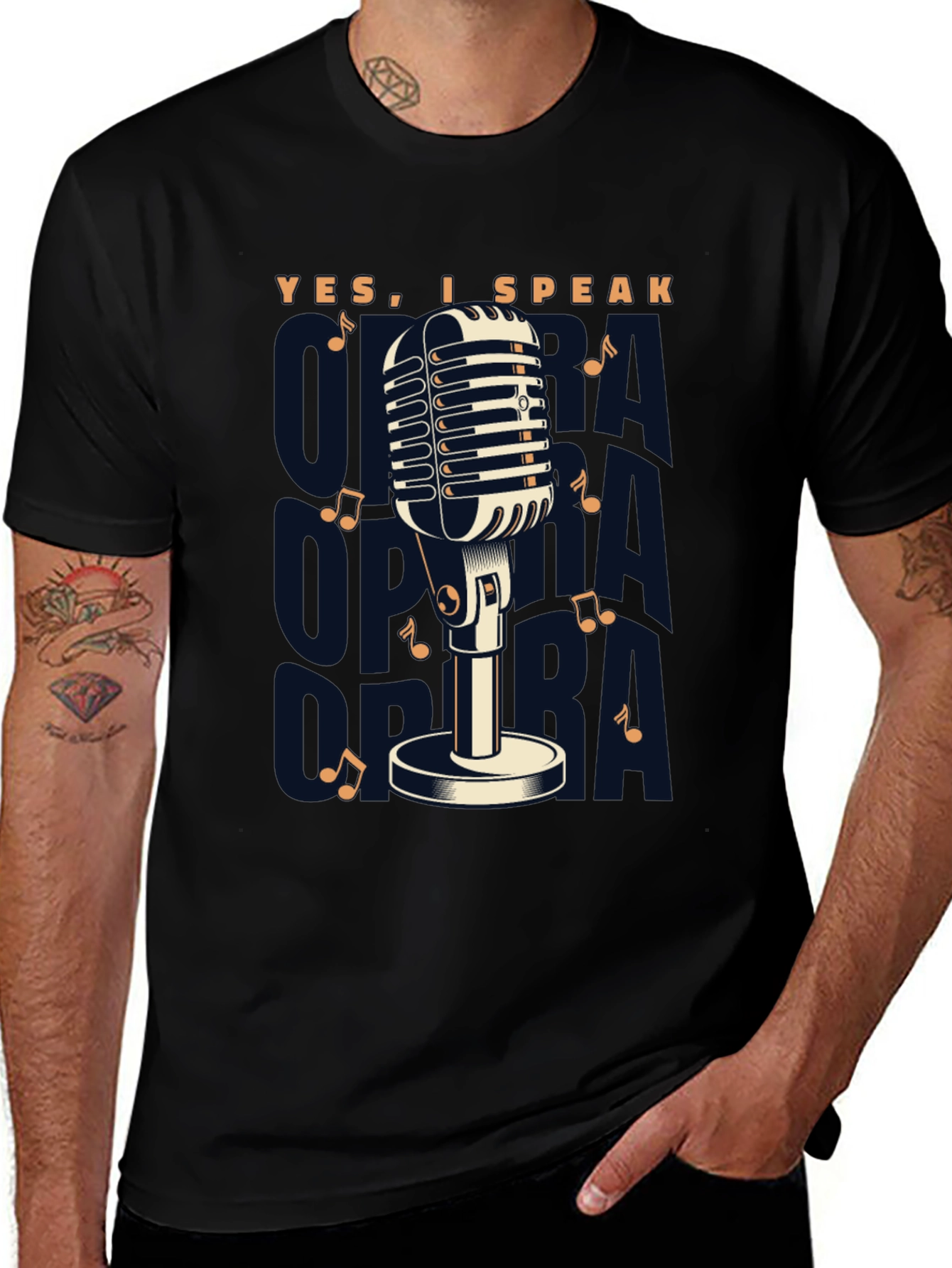 Retro Microphone T-Shirt - Yes I Speak Opera!