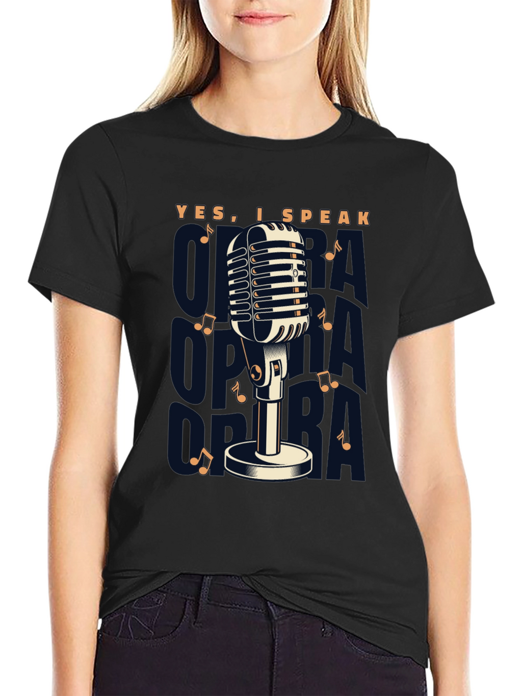 Retro Microphone T-Shirt - Yes I Speak Opera!