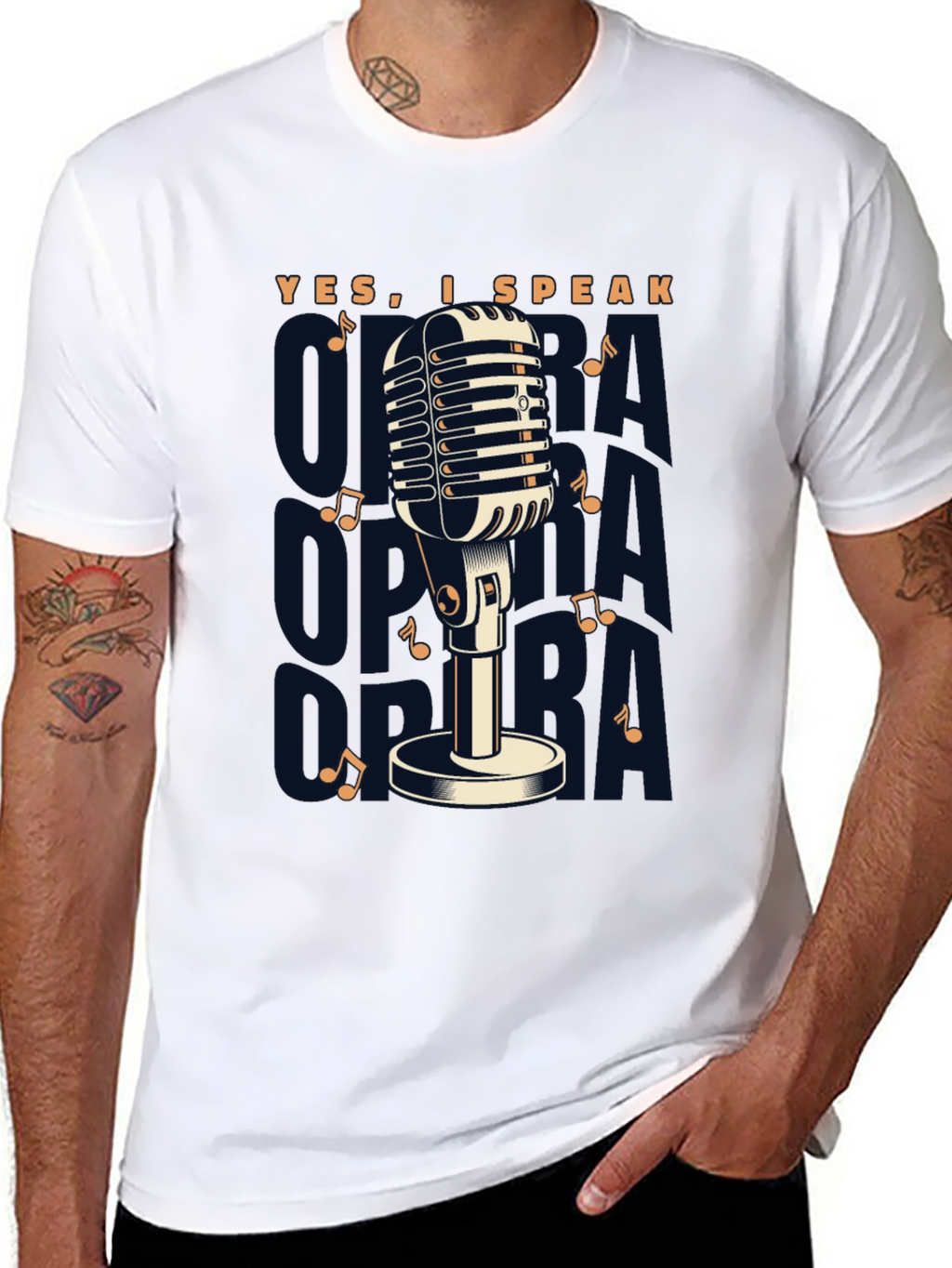 Retro Microphone T-Shirt - Yes I Speak Opera!