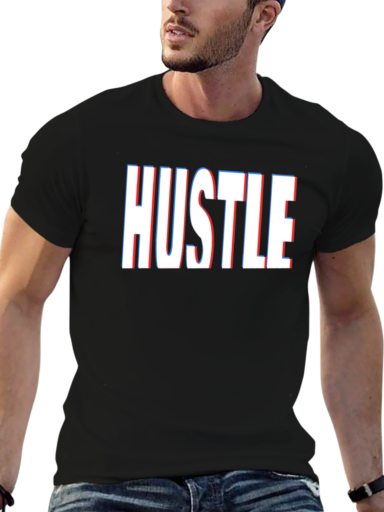 HUSTLE Graphic T-Shirt - Bold Statement Tee