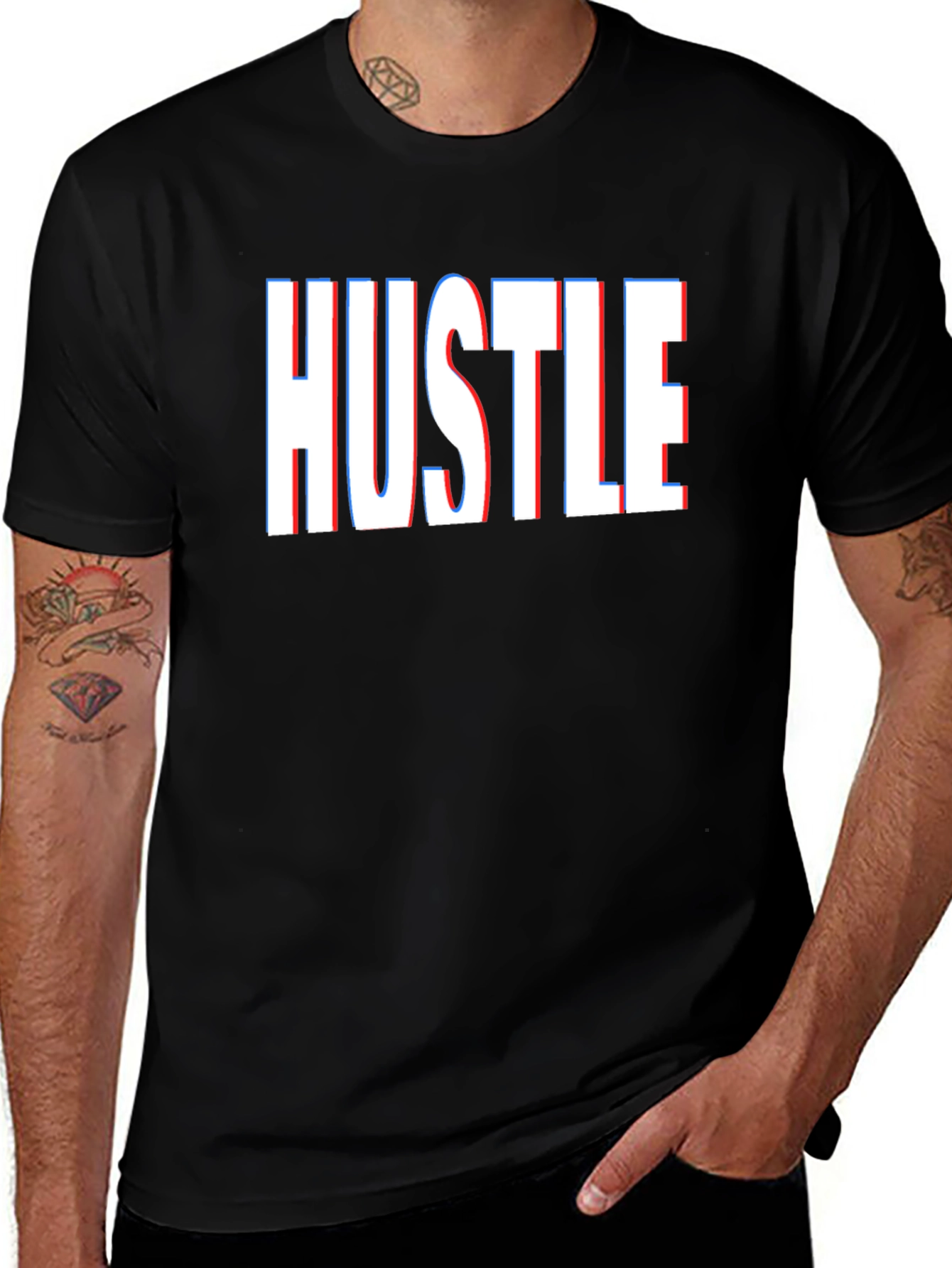 HUSTLE Graphic T-Shirt - Bold Statement Tee