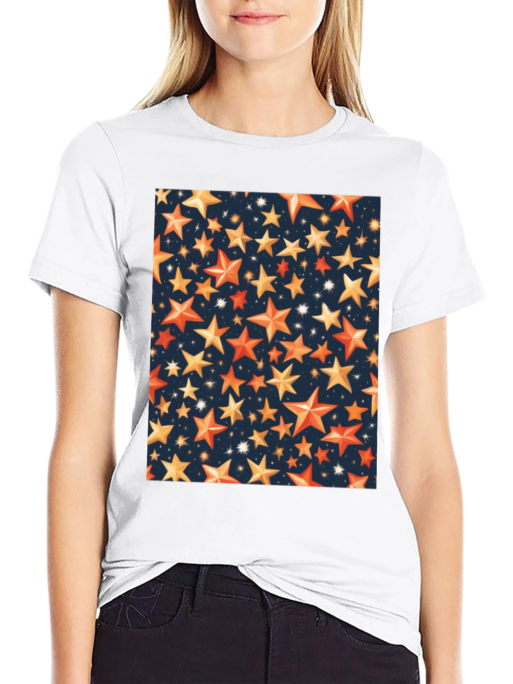 Starry Night Graphic Tee - Premium Black T-Shirt