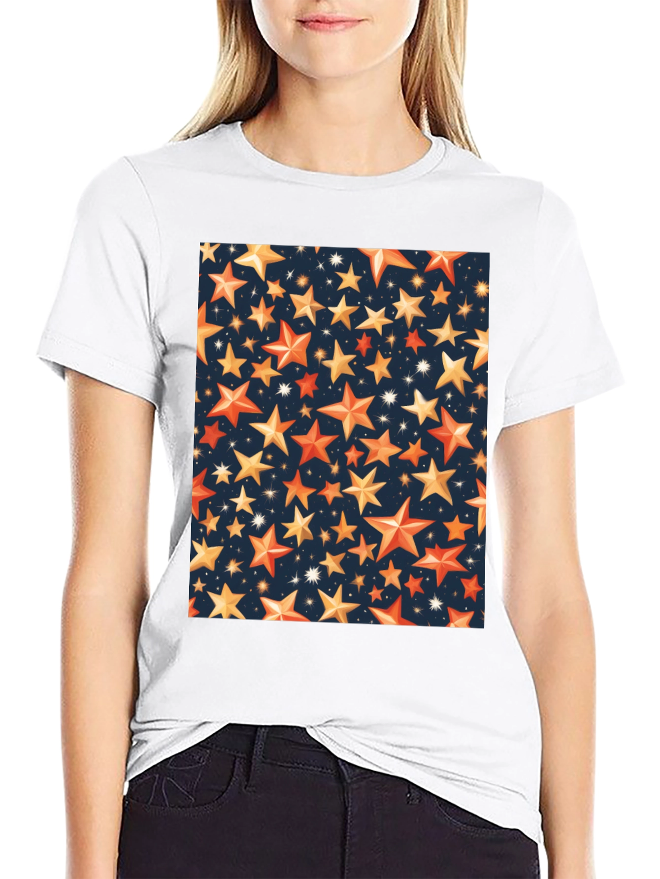 Starry Night Graphic Tee - Premium Black T-Shirt