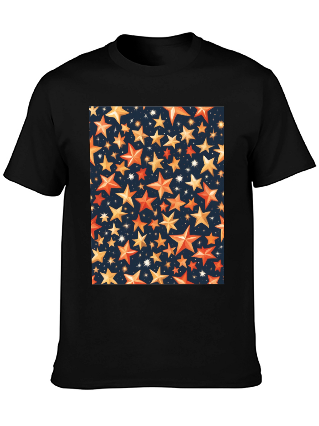 Starry Night Graphic Tee - Premium Black T-Shirt