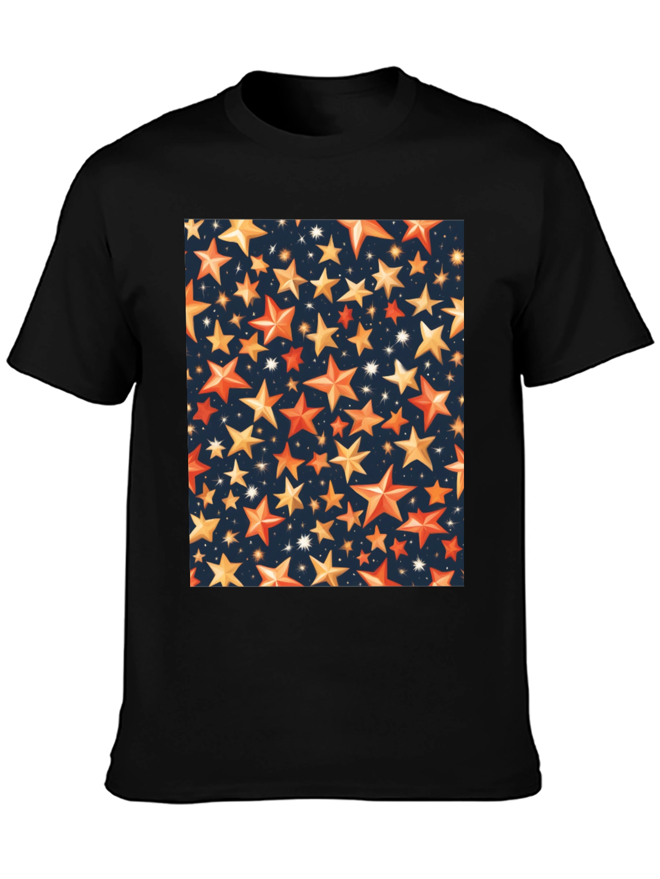 Starry Night Graphic Tee - Premium Black T-Shirt