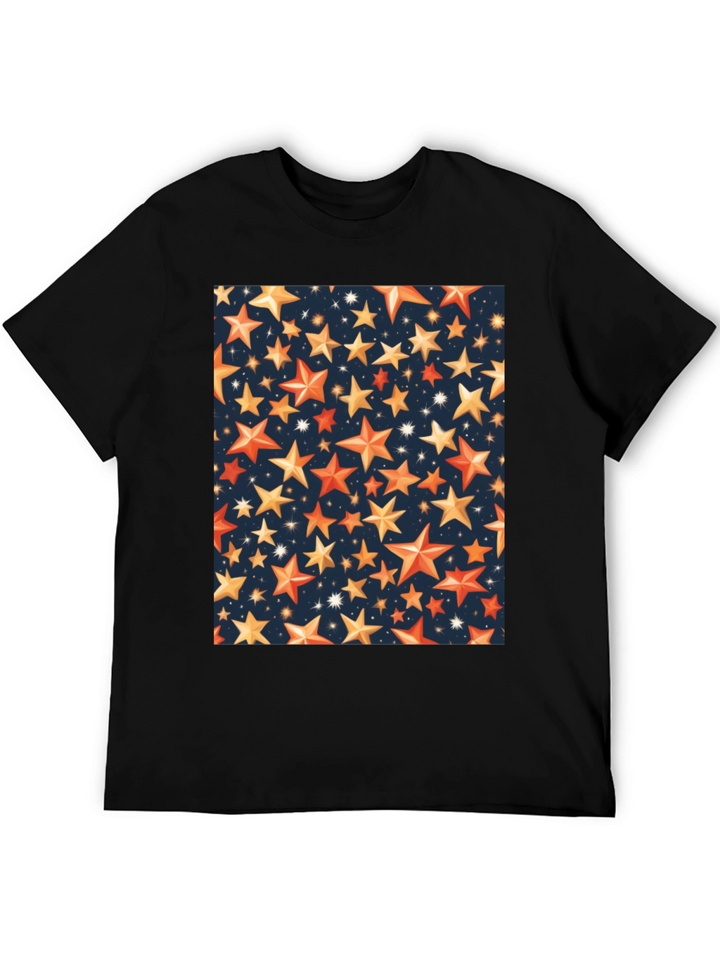 Starry Night Graphic Tee - Premium Black T-Shirt