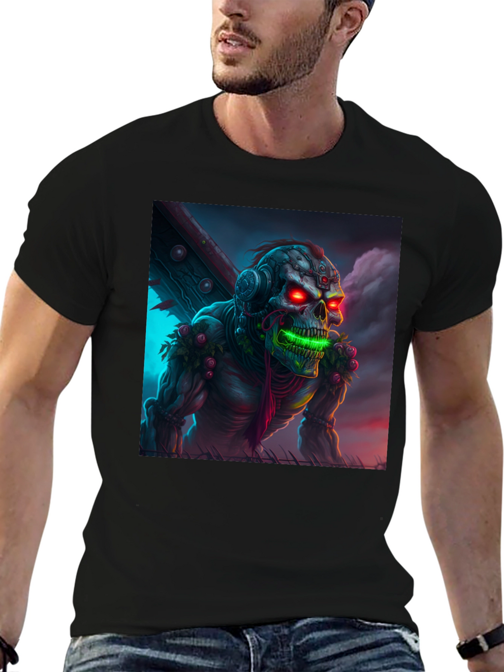 Cyberpunk Zombie T-Shirt - Unique Graphic Tee