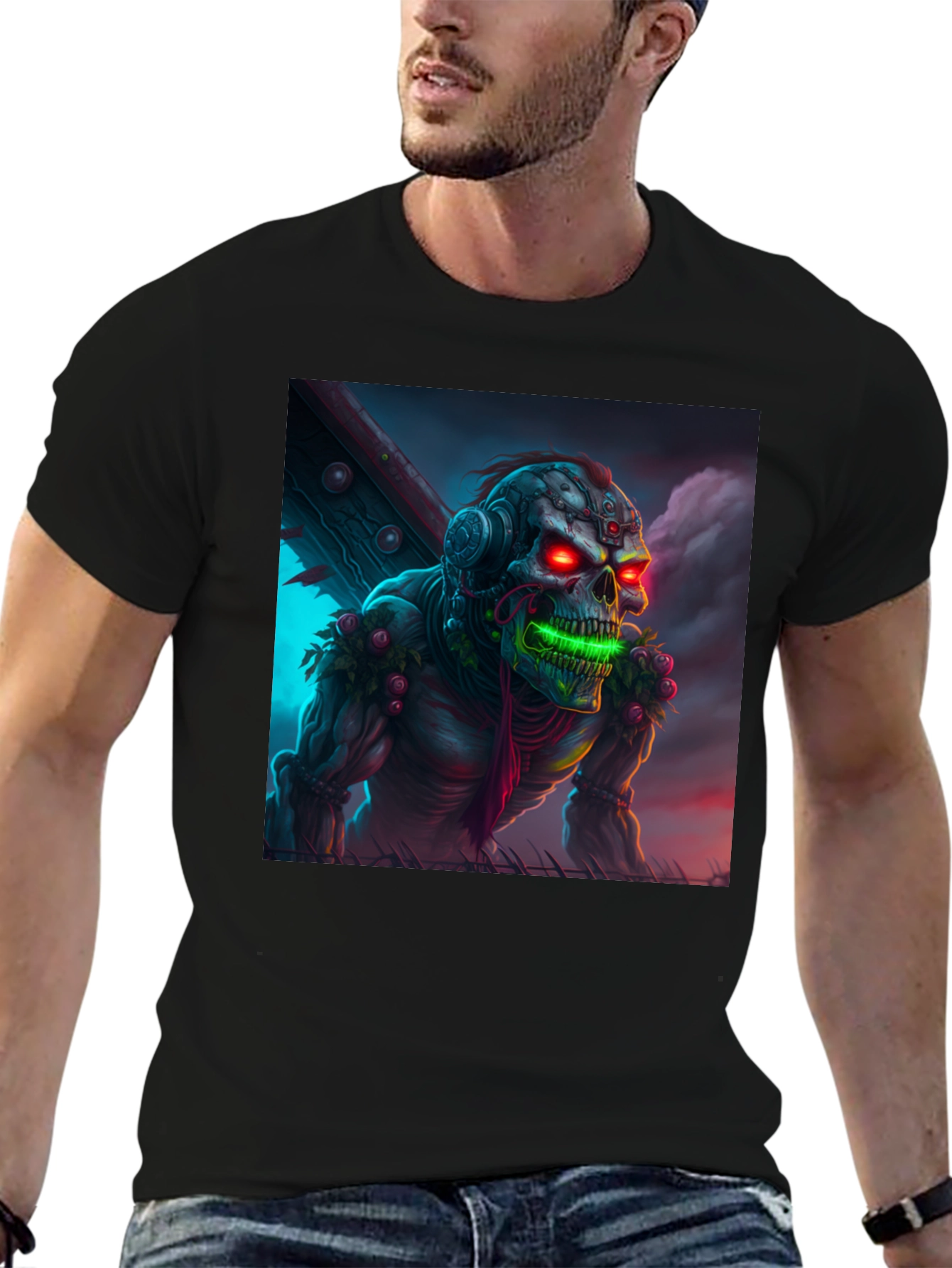 Cyberpunk Zombie T-Shirt - Unique Graphic Tee