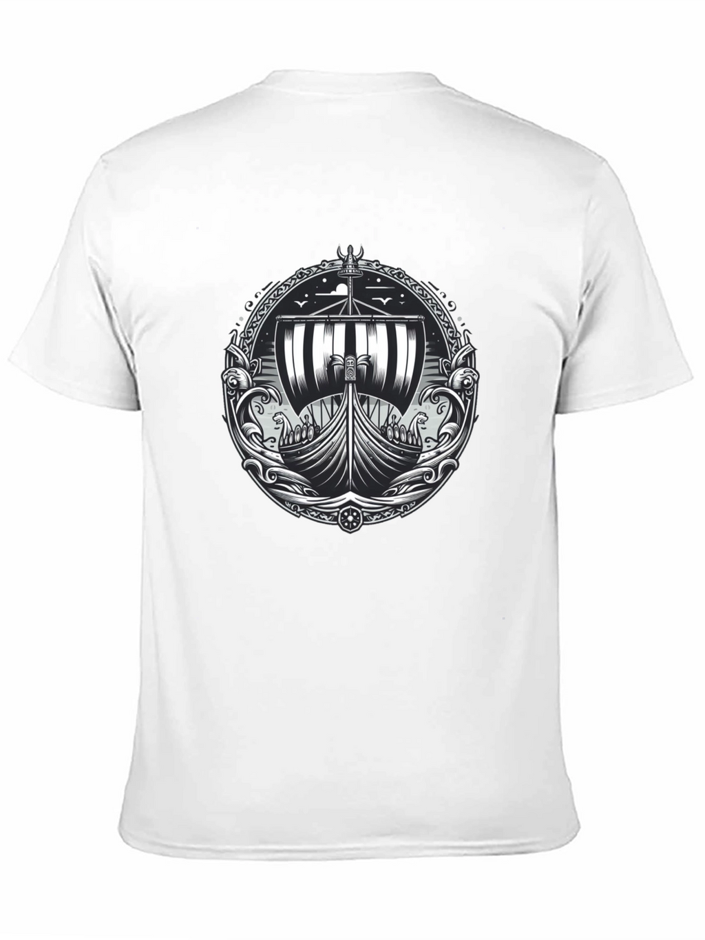 Viking Ship Graphic Tee - Black