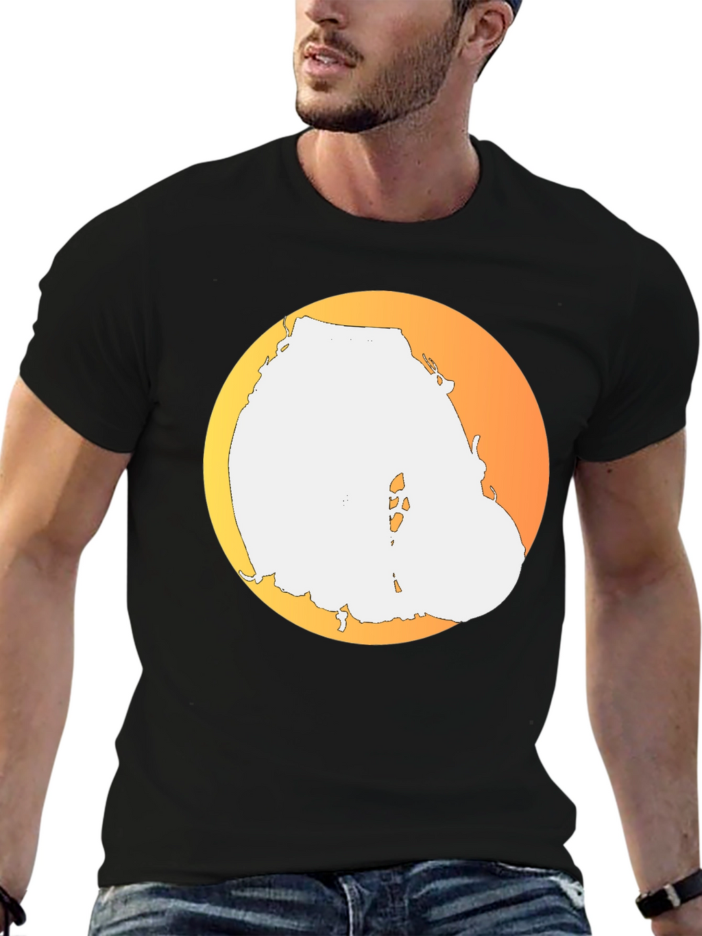 Sunset Island Tee - Black Graphic T-Shirt