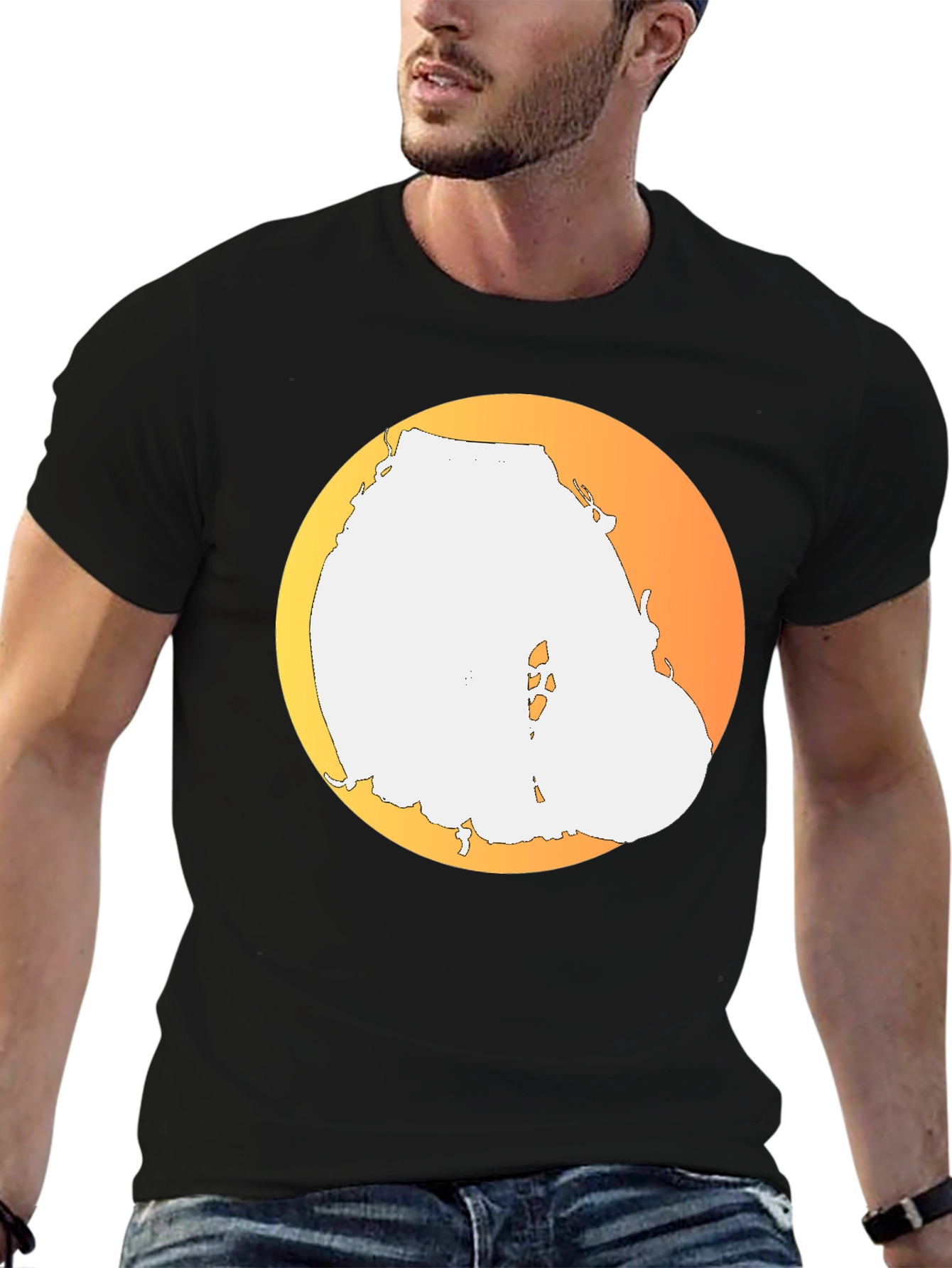 Sunset Island Tee - Black Graphic T-Shirt