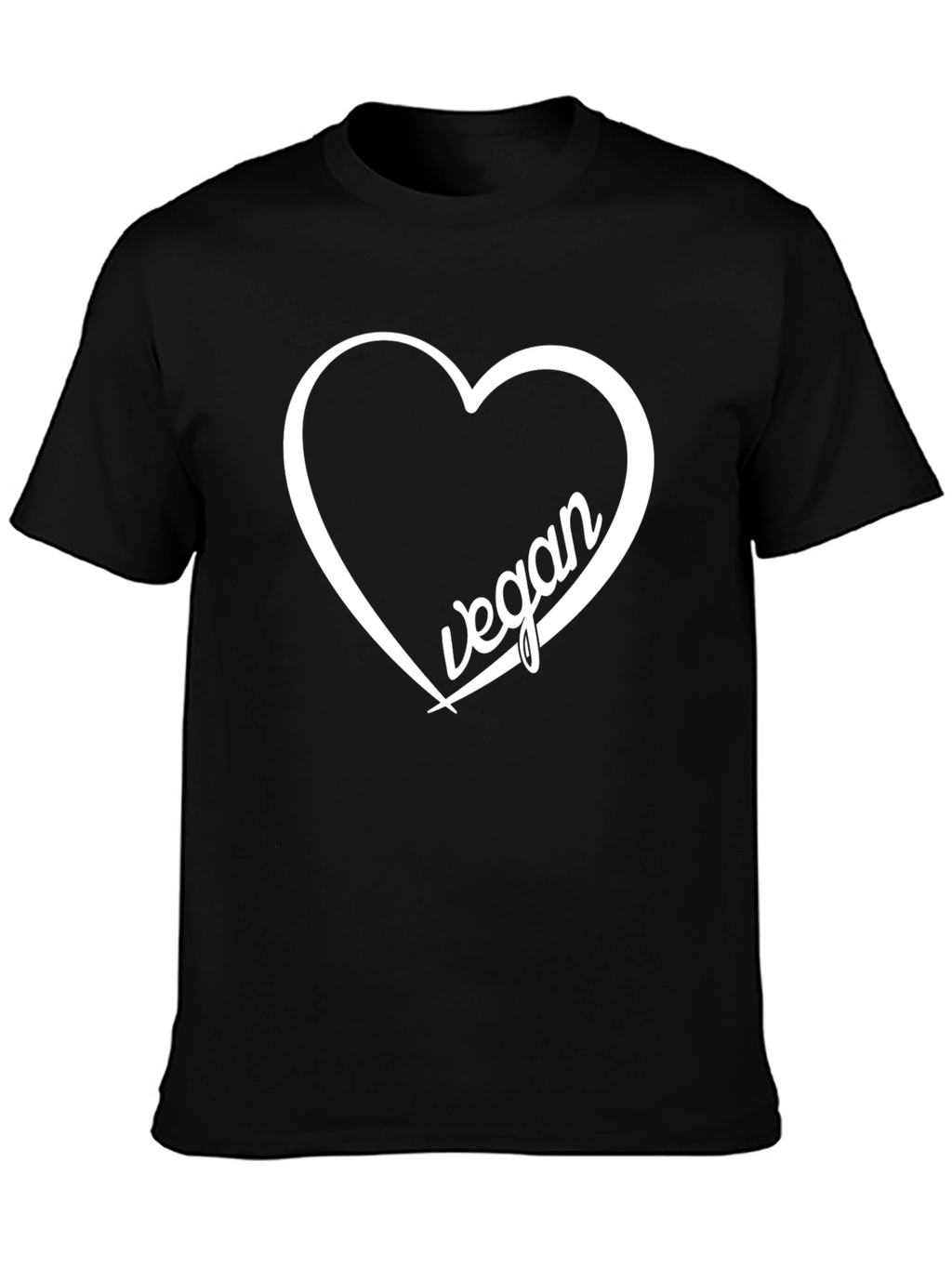 Vegan Heart Graphic Tee - Black