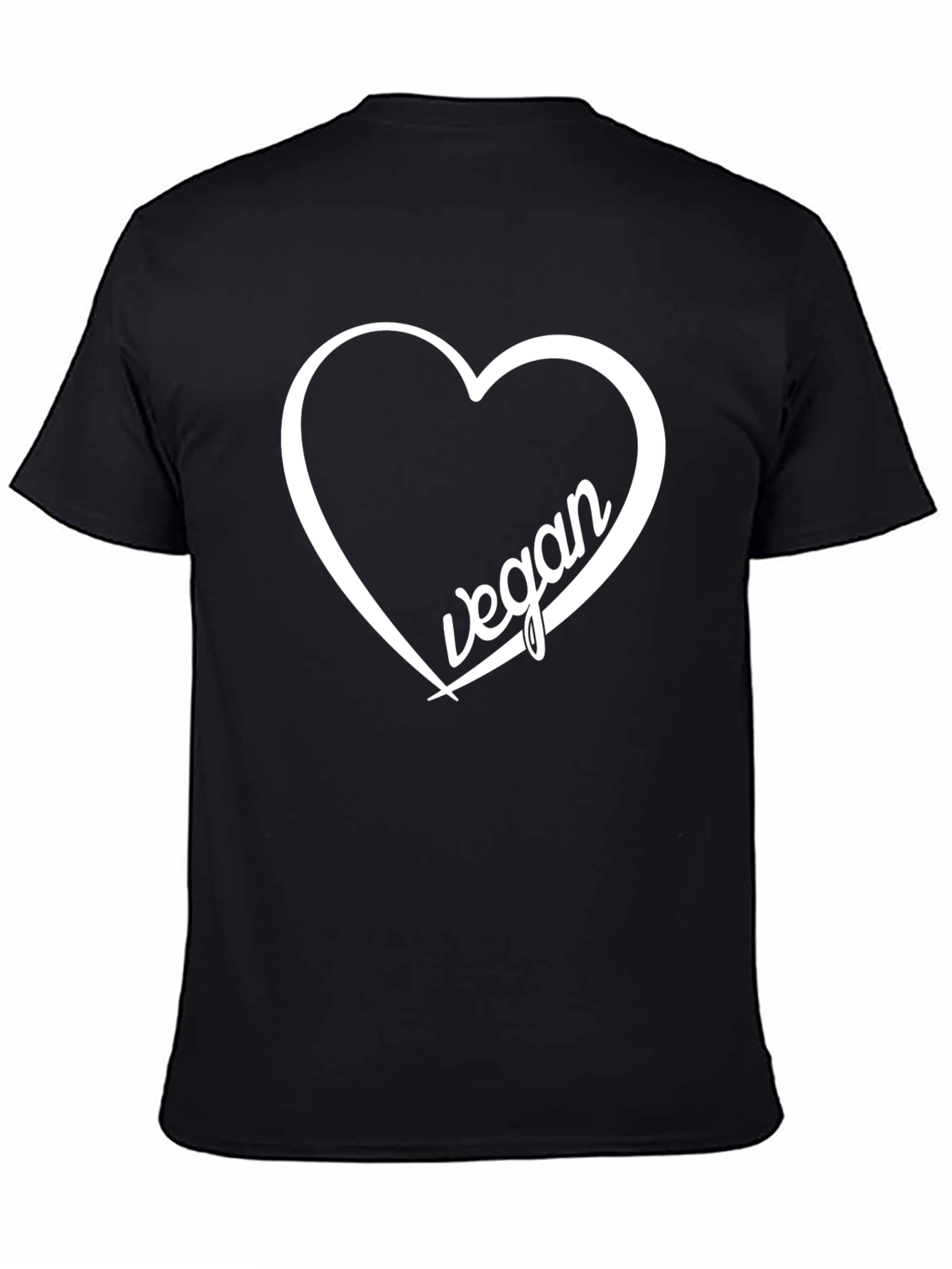 Vegan Heart Graphic Tee - Black