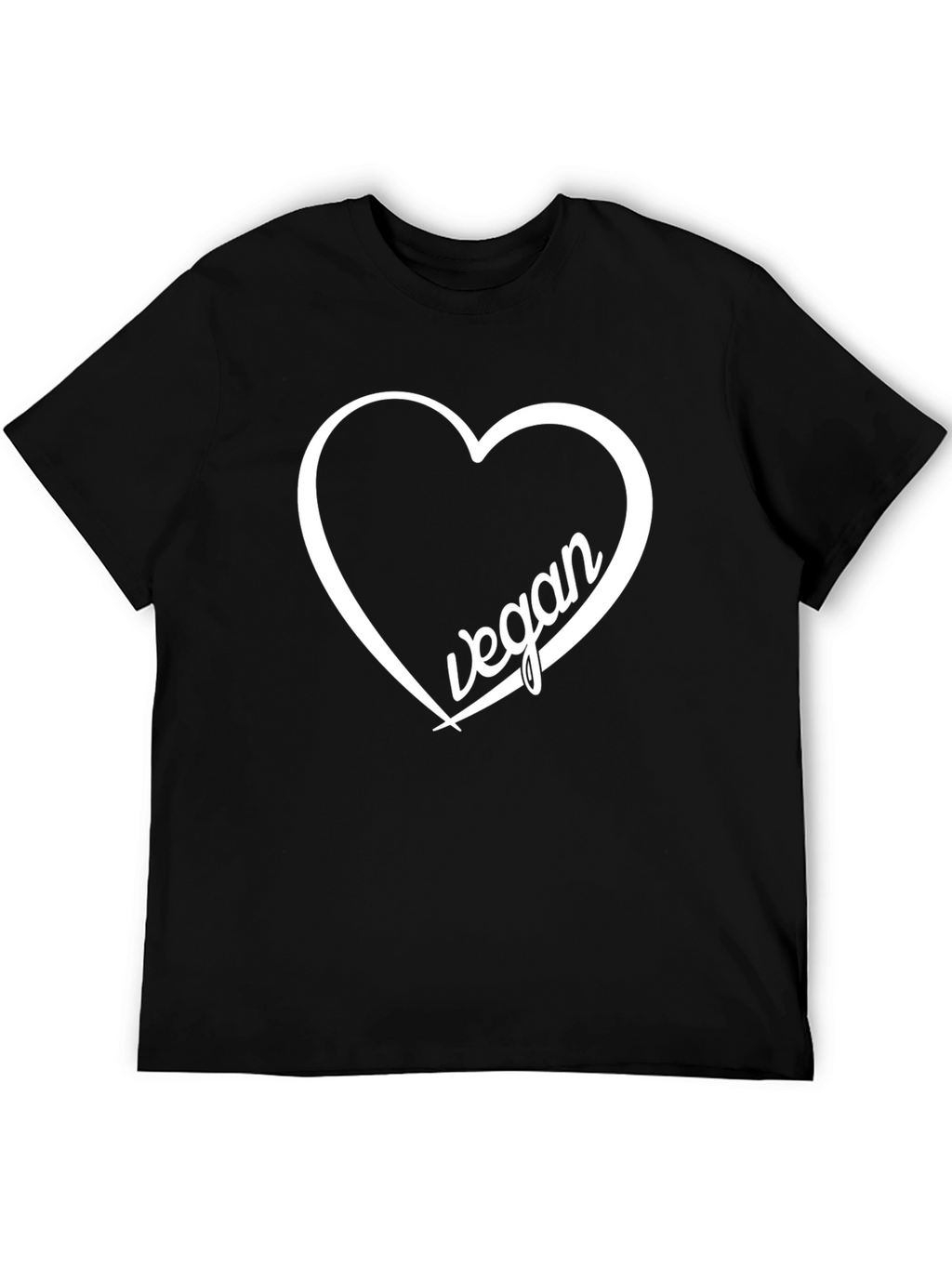 Vegan Heart Graphic Tee - Black